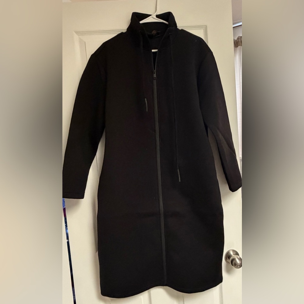 Black Long Sleeve Zip-Up Scuba Look Jacket M
